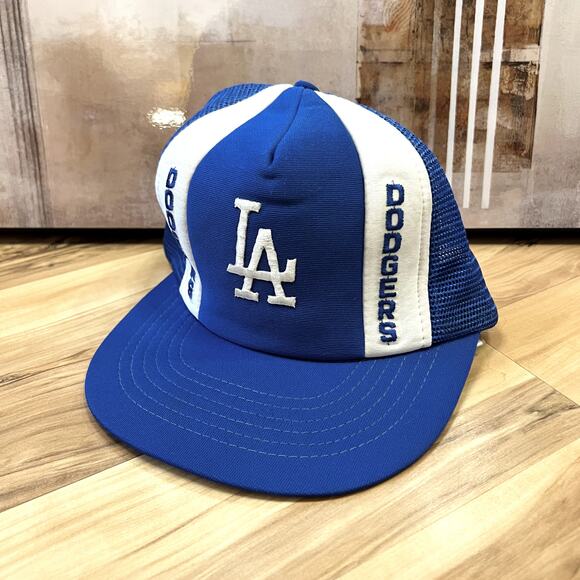 80s Los Angeles LA Dodgers MLB Trucker Snapback Hat California Headwear Vintage - Picture 3 of 5